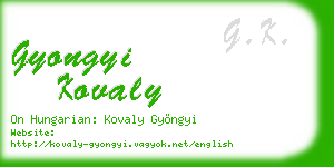 gyongyi kovaly business card
